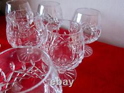 Vintage Set of 8 Waterford Crystal Lismore Brandy Snifters 5 1/4 Tall