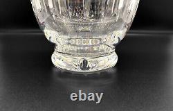 Vintage Signed CARTIER Cut Crystal Glass Diamond Pattern 9 Tall Flower Vase