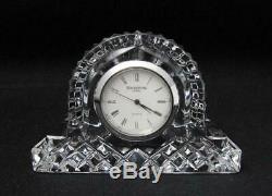 Vintage Signed Waterford Ireland Cut Crystal Lismore Desk Mantle Clock Irish