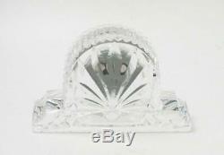 Vintage Signed Waterford Ireland Cut Crystal Lismore Desk Mantle Clock Irish