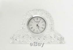 Vintage Signed Waterford Ireland Cut Crystal Lismore Desk Mantle Clock Irish