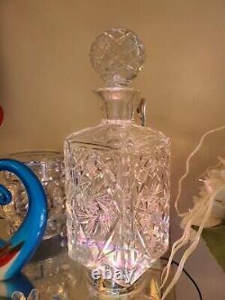 Vintage Square Crystal, Cut Glass, Antique Decanter STUNNING SOPHISTICATED