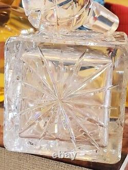 Vintage Square Crystal, Cut Glass, Antique Decanter STUNNING SOPHISTICATED