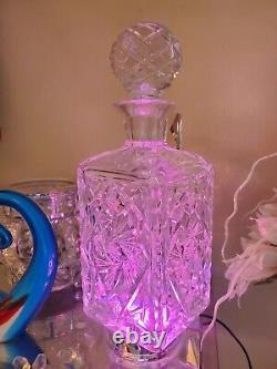 Vintage Square Crystal, Cut Glass, Antique Decanter STUNNING SOPHISTICATED