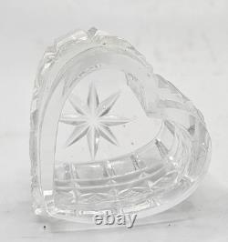 Vintage Sterling Heart Shaped Dresser Jar Cut Crystal Glass Bottom Collectible
