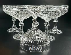 Vintage Stunning Cut-Crystal Champagne/ Coupe Glasses Set of 6