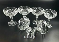 Vintage Stunning Cut-Crystal Champagne/ Coupe Glasses Set of 6