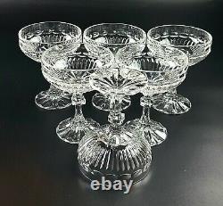 Vintage Stunning Cut-Crystal Champagne/ Coupe Glasses Set of 6