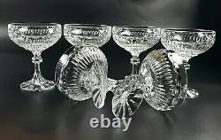 Vintage Stunning Cut-Crystal Champagne/ Coupe Glasses Set of 6