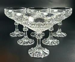 Vintage Stunning Cut-Crystal Champagne/ Coupe Glasses Set of 6