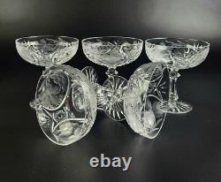 Vintage Stunning Cut-Crystal Champagne/Low Sherbet -5- Resemble Nachtmann Traube