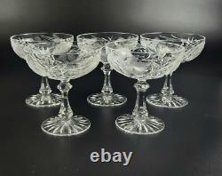 Vintage Stunning Cut-Crystal Champagne/Low Sherbet -5- Resemble Nachtmann Traube