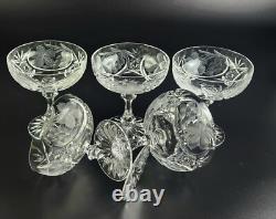 Vintage Stunning Cut-Crystal Champagne/Low Sherbet -5- Resemble Nachtmann Traube