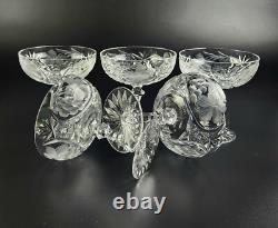 Vintage Stunning Cut-Crystal Champagne/Low Sherbet -5- Resemble Nachtmann Traube