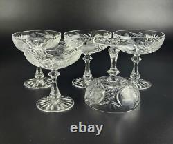 Vintage Stunning Cut-Crystal Champagne/Low Sherbet -5- Resemble Nachtmann Traube