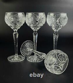 Vintage Stunning Cut-Crystal Hock Wine Glasses Resemble Nachtmann Traube 4
