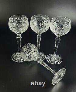 Vintage Stunning Cut-Crystal Hock Wine Glasses Resemble Nachtmann Traube 4
