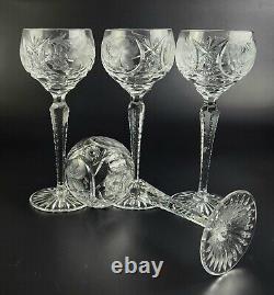 Vintage Stunning Cut-Crystal Hock Wine Glasses Resemble Nachtmann Traube 4