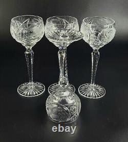Vintage Stunning Cut-Crystal Hock Wine Glasses Resemble Nachtmann Traube 4