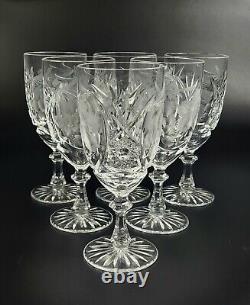 Vintage Stunning Cut-Crystal Water/Wine Glasses Resemble Nachtmann Traube- 6