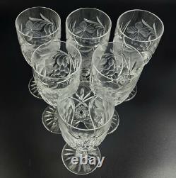 Vintage Stunning Cut-Crystal Water/Wine Glasses Resemble Nachtmann Traube- 6