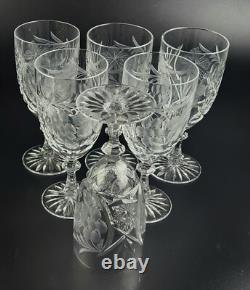 Vintage Stunning Cut-Crystal Water/Wine Glasses Resemble Nachtmann Traube- 6