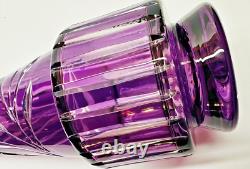 Vintage Tall Crystal Cut To Clear Purple Decanter West Germany 23 tall