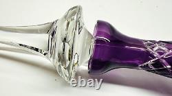 Vintage Tall Crystal Cut To Clear Purple Decanter West Germany 23 tall