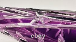 Vintage Tall Crystal Cut To Clear Purple Decanter West Germany 23 tall