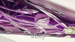 Vintage Tall Crystal Cut To Clear Purple Decanter West Germany 23 tall