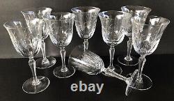 Vintage Tiffin Glass Chardonnay Water Goblets 7 1/2 Cut Crystal Set Of 8