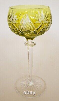 Vintage Val Saint-Lambert Hock Wine Glass Cut to Clear Crystal Roemer Chartreuse
