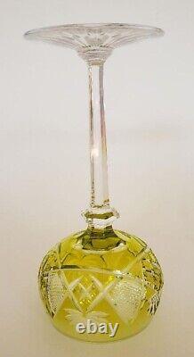 Vintage Val Saint-Lambert Hock Wine Glass Cut to Clear Crystal Roemer Chartreuse