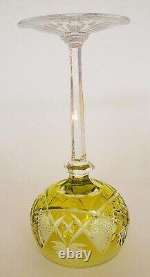 Vintage Val Saint-Lambert Hock Wine Glass Cut to Clear Crystal Roemer Chartreuse