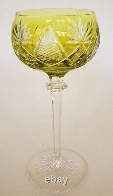 Vintage Val Saint-Lambert Hock Wine Glass Cut to Clear Crystal Roemer Chartreuse