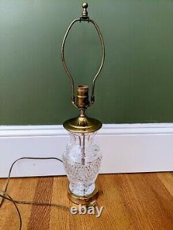 Vintage WATERFORD CRYSTAL Irish Cut Glass Brass 23 Electric Table Lamp