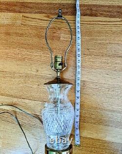 Vintage WATERFORD CRYSTAL Irish Cut Glass Brass 23 Electric Table Lamp