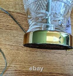 Vintage WATERFORD CRYSTAL Irish Cut Glass Brass 23 Electric Table Lamp