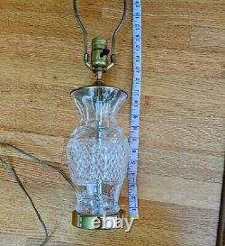 Vintage WATERFORD CRYSTAL Irish Cut Glass Brass 23 Electric Table Lamp