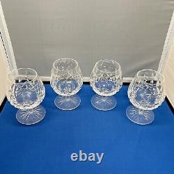 Vintage Waterford Crystal Lismore Brandy Balloon Snifters Set of 4, 5 1/4