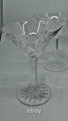 Vintage Waterford Crystal Lismore Martini Glasses Set of 4 Signed Ireland