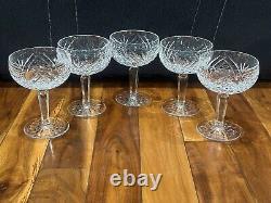Vintage Waterford Cut Crystal 5.25 Sherbet or Champagne Glass Lot Of 5 Shiny