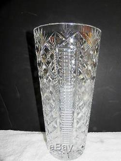 Vintage Waterford Cut Crystal Clare Flower Vase 12 Tall Celtic Folklore Design