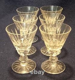 Vintage Waterford Cut Crystal Cordial Glasses Excellent Condition Set of 6