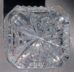 Vintage Waterford Cut Crystal Pattern Whiskey Decanter, Square shaped signed