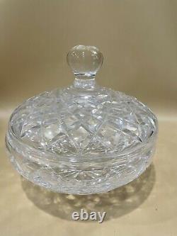 Vintage Waterford Cut Glass Crystal Large Bowl With Lid