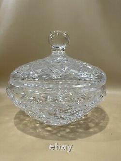 Vintage Waterford Cut Glass Crystal Large Bowl With Lid