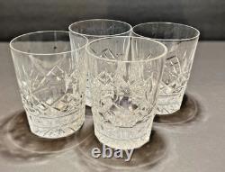 Vintage Waterford Lismore Set of 4 Double Old Fashioned Glasses Excellent