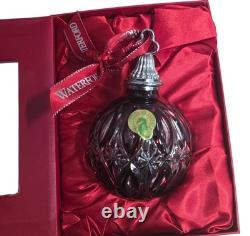 Vintage Waterford Red Cased Cut Crystal Glass Ball Holiday Ornament 2017