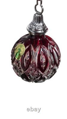 Vintage Waterford Red Cased Cut Crystal Glass Ball Holiday Ornament 2017
